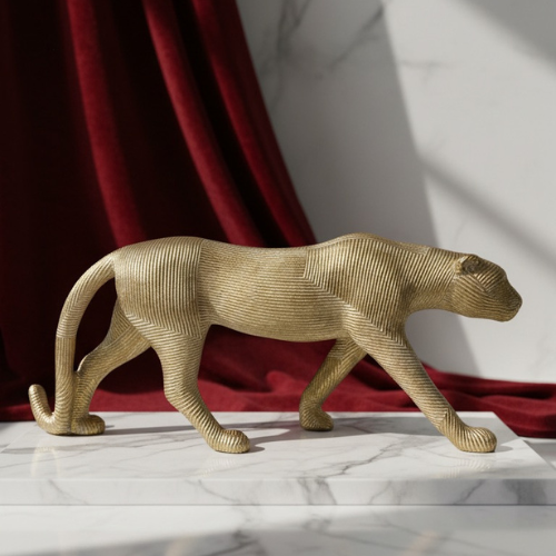 Golden Panther Sculpture