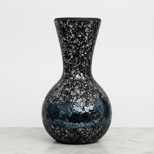 Black Mosaic Glass Vase